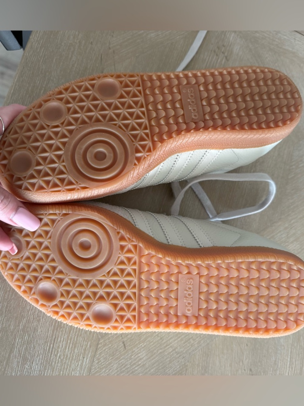 adidas Samba Cream White with Gum Sole Women’s Sneakers - Picture 6 of 9